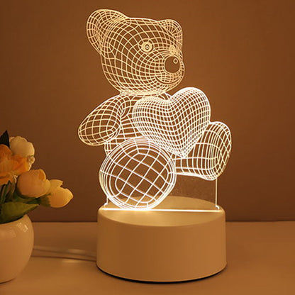 3D Acrylic LED Night Light USB Neon Style Lamp for Room Decor and Valentines Gifts