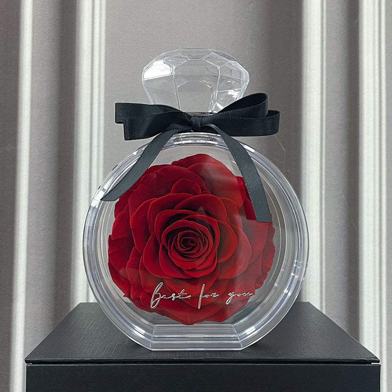 Eternal Dried Rose in a Clear Display Box A Timeless Valentines Gift for Someone Special